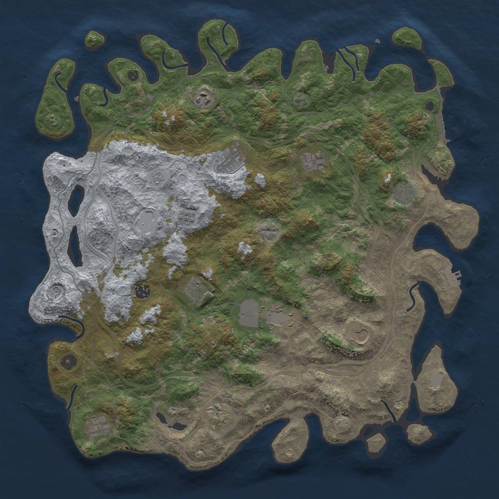 Rust Map: Procedural Map, Size: 4800, Seed: 1035446808, 19 Monuments