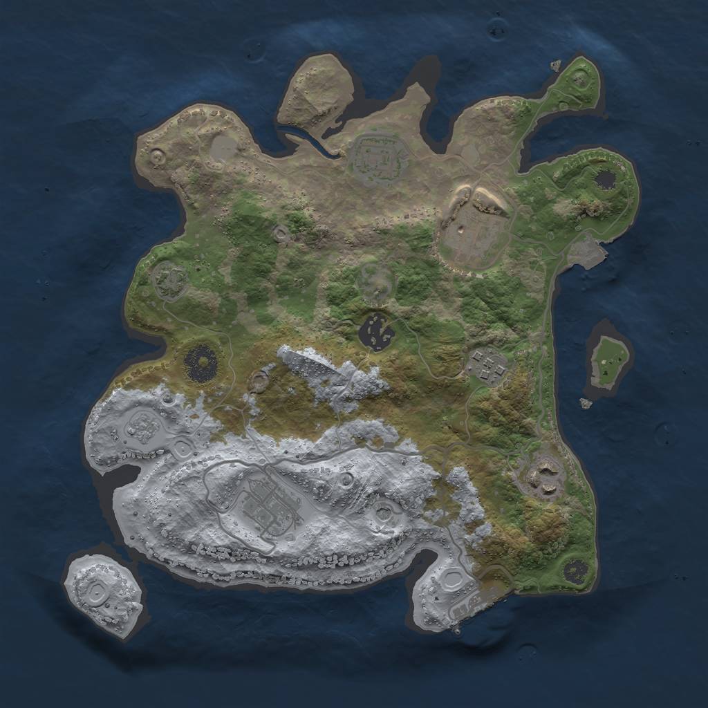 Rust Map: Procedural Map, Size: 3000, Seed: 1356278, 13 Monuments