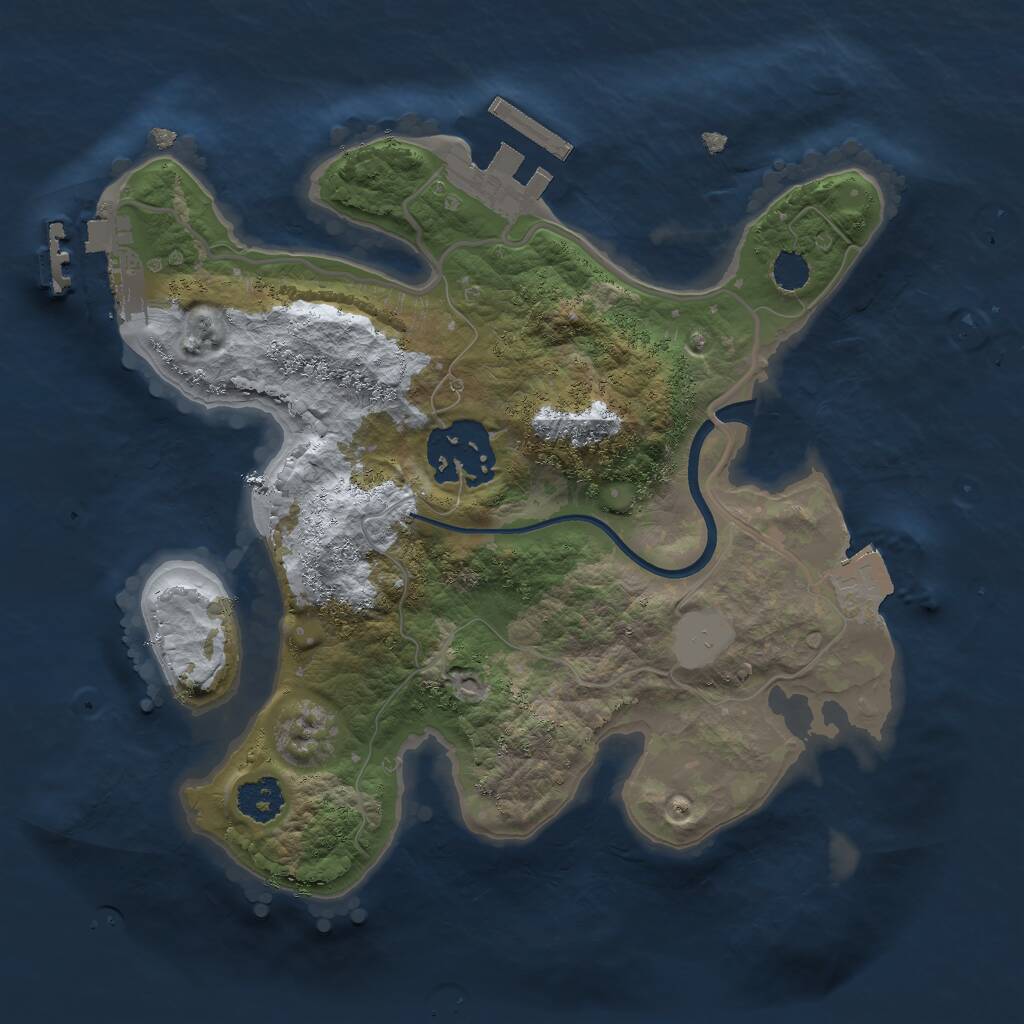 Rust Map: Procedural Map, Size: 2250, Seed: 130, 4 Monuments