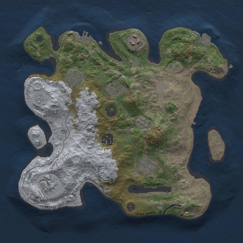 Rust Map: Procedural Map, Size: 3000, Seed: 1210995303, 15 Monuments
