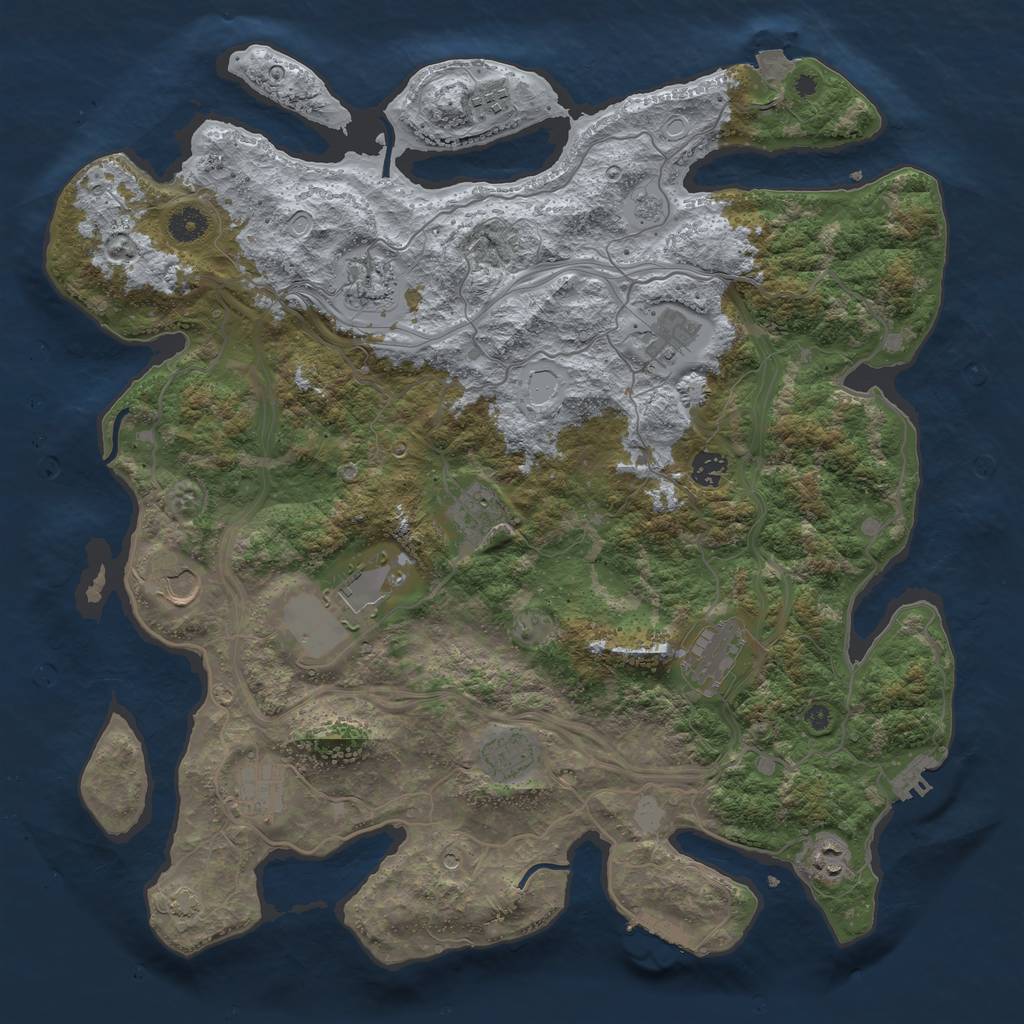 Rust Map: Procedural Map, Size: 4250, Seed: 703838457, 19 Monuments