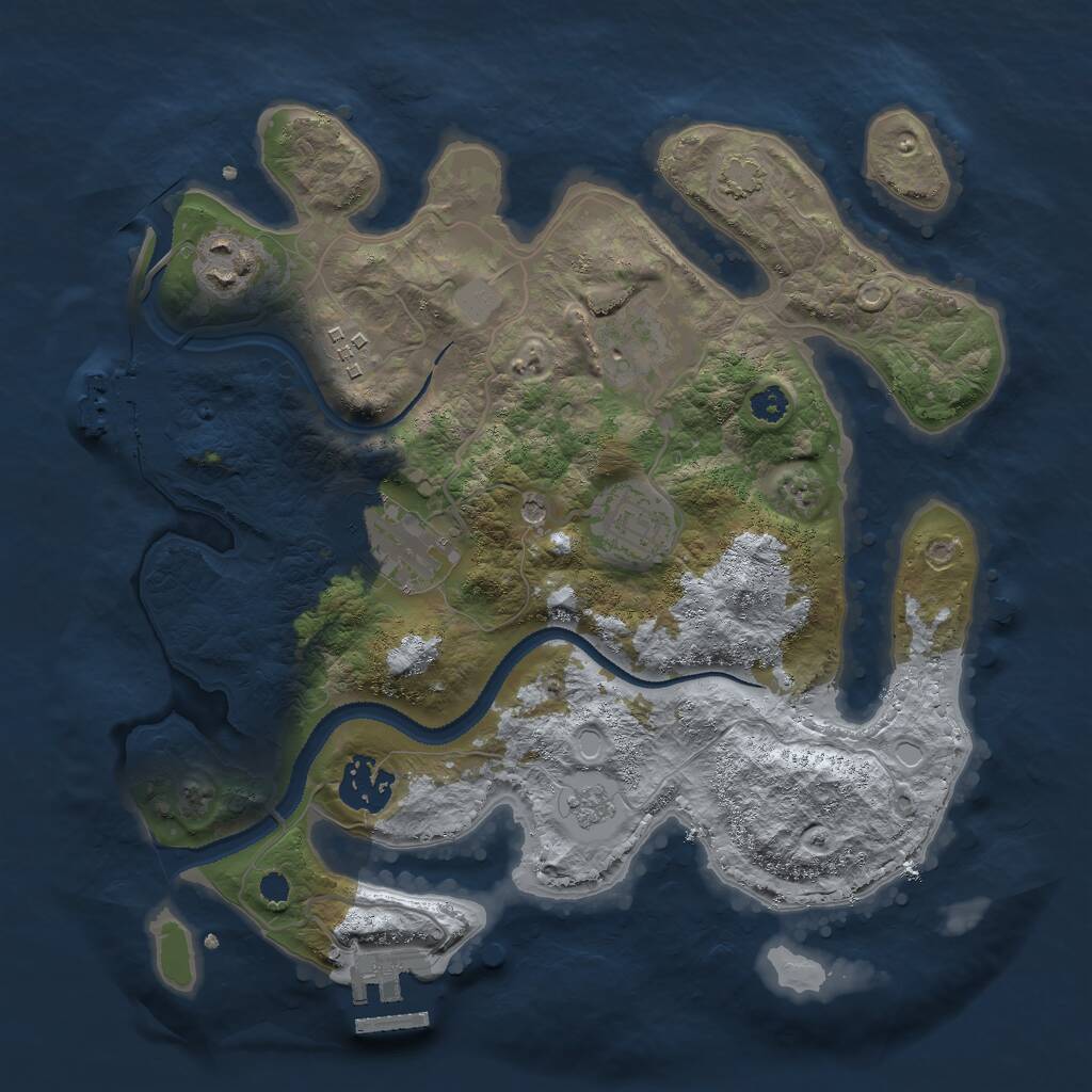 Rust Map: Procedural Map, Size: 3000, Seed: 1812746895, 12 Monuments
