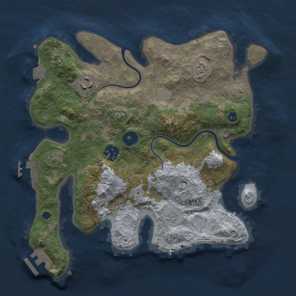 Rust Map: Procedural Map, Size: 3000, Seed: 181644219, 8 Monuments