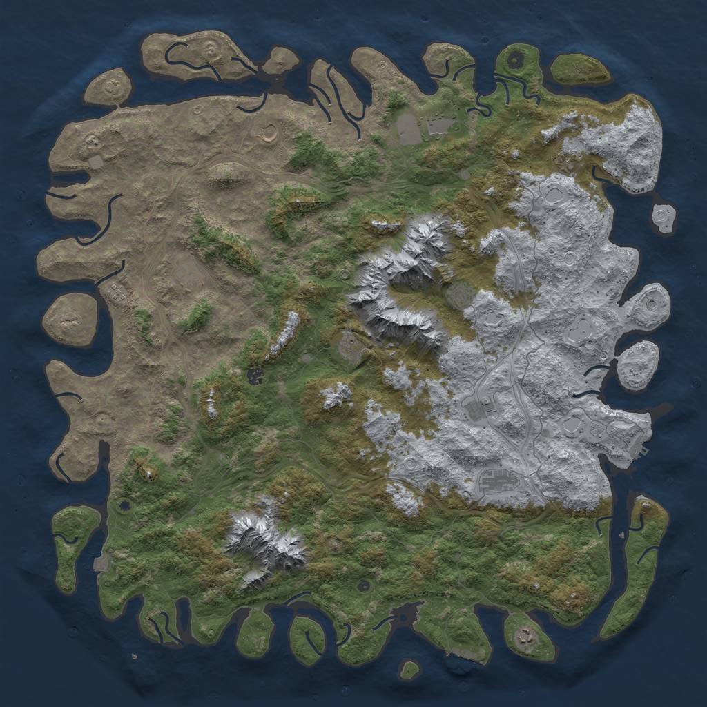 Rust Map: Procedural Map, Size: 6000, Seed: 1085201532, 19 Monuments