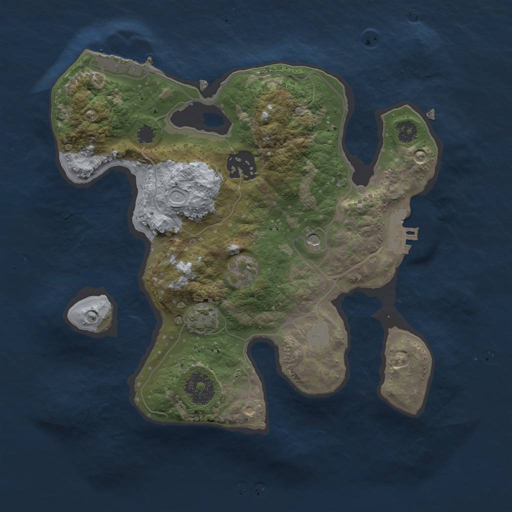 Rust Map: Procedural Map, Size: 2500, Seed: 657499522, 8 Monuments