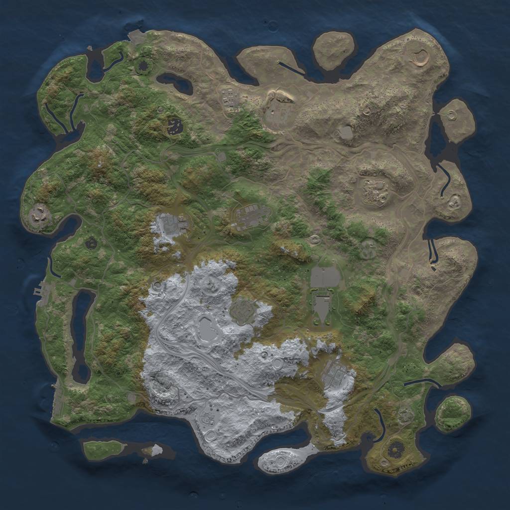 Rust Map: Procedural Map, Size: 4500, Seed: 258788472, 19 Monuments