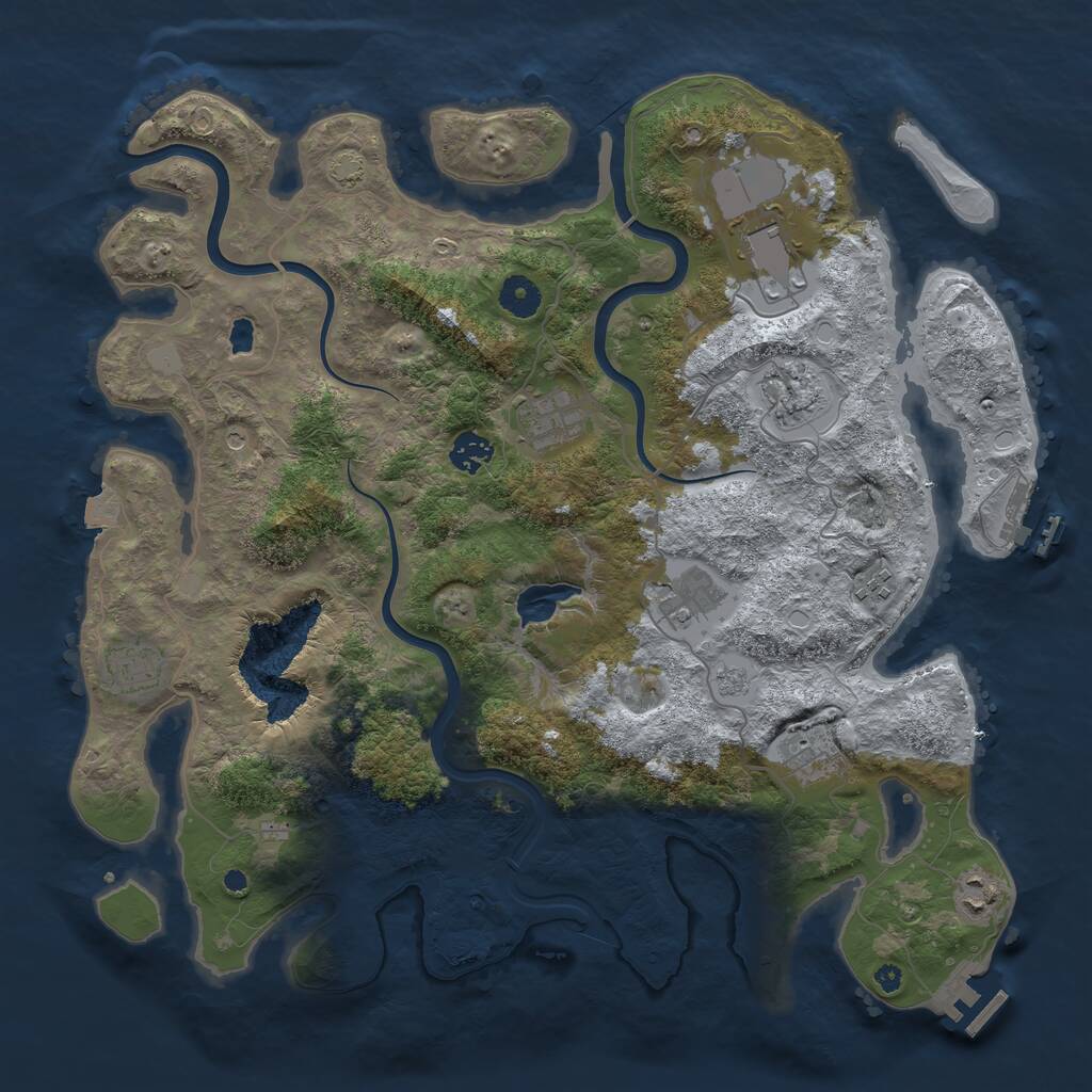 Rust Map: Procedural Map, Size: 4000, Seed: 1776069382, 15 Monuments
