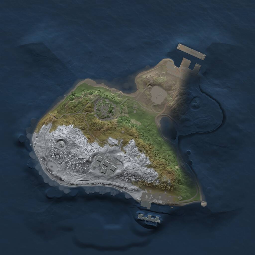 Rust Map: Procedural Map, Size: 1750, Seed: 345573526, 5 Monuments