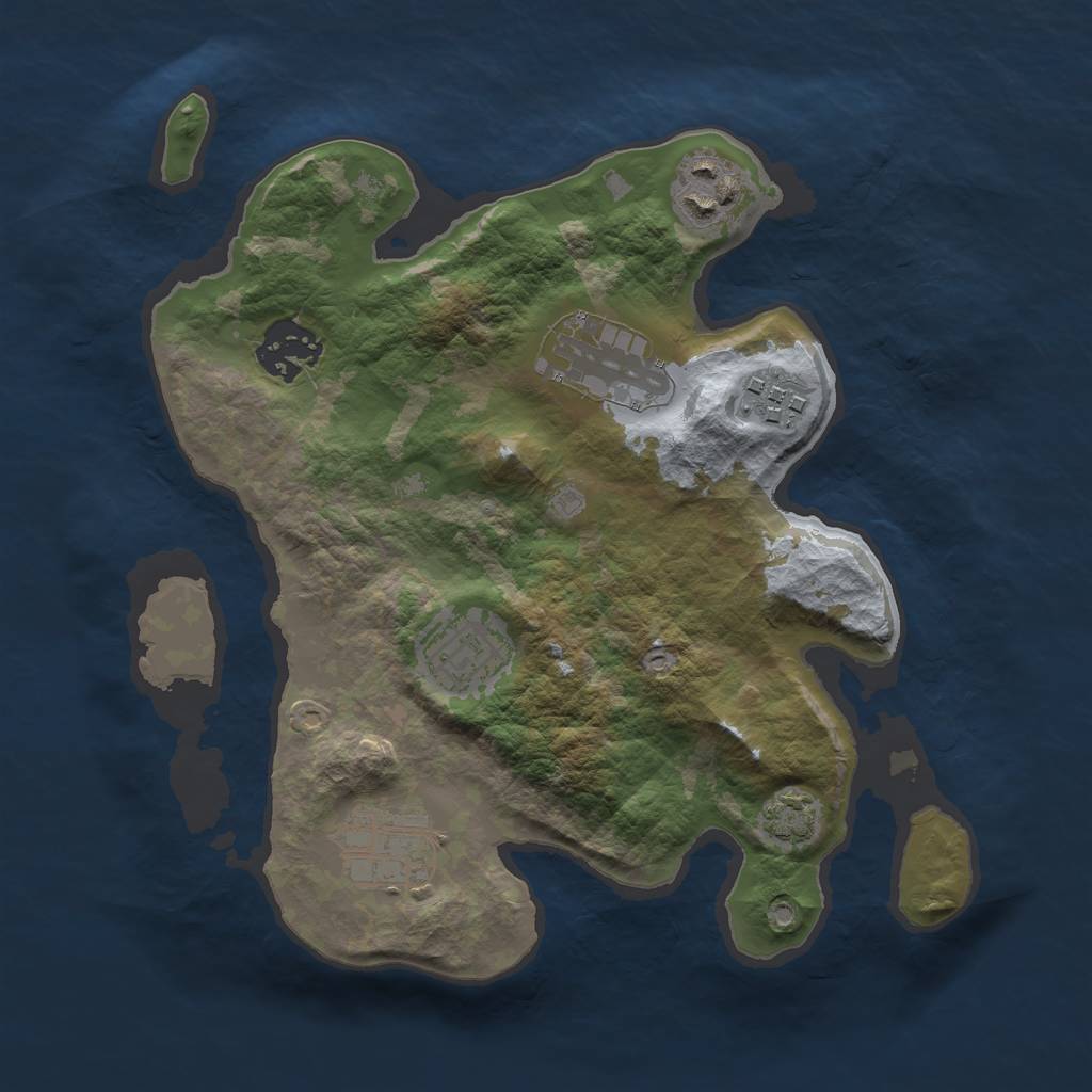Rust Map: Barren, Size: 2700, Seed: 151582670, 9 Monuments