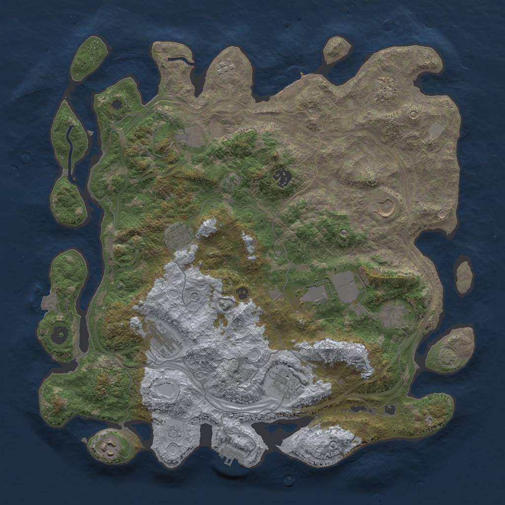 Rust Map: Procedural Map, Size: 4250, Seed: 356969, 19 Monuments