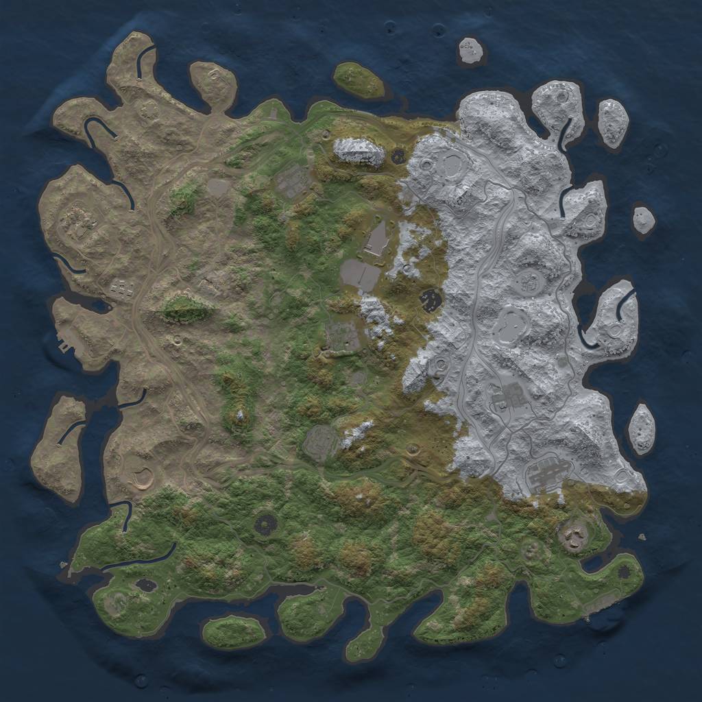 Rust Map: Procedural Map, Size: 4800, Seed: 581904926, 19 Monuments