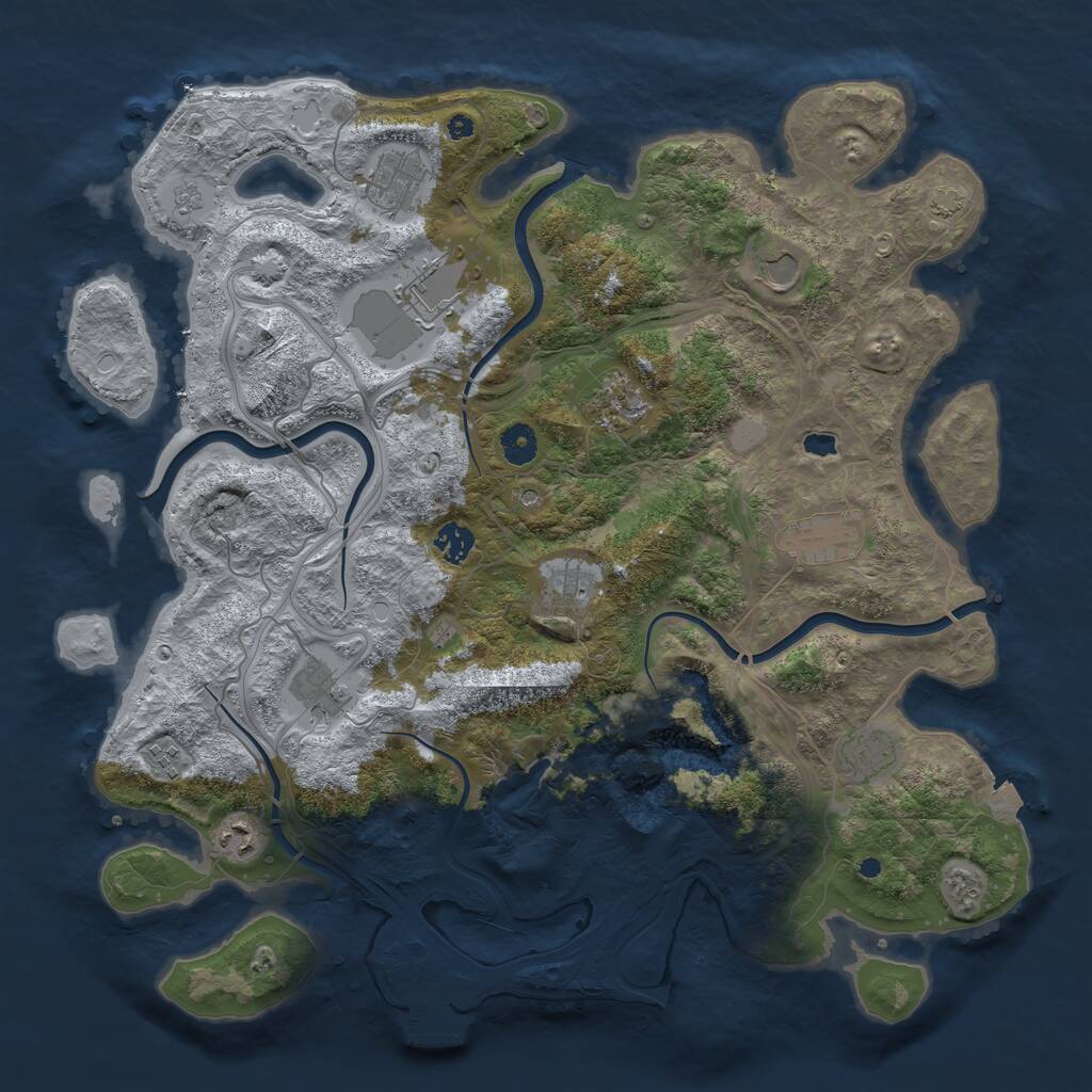 Rust Map: Procedural Map, Size: 4250, Seed: 413, 16 Monuments
