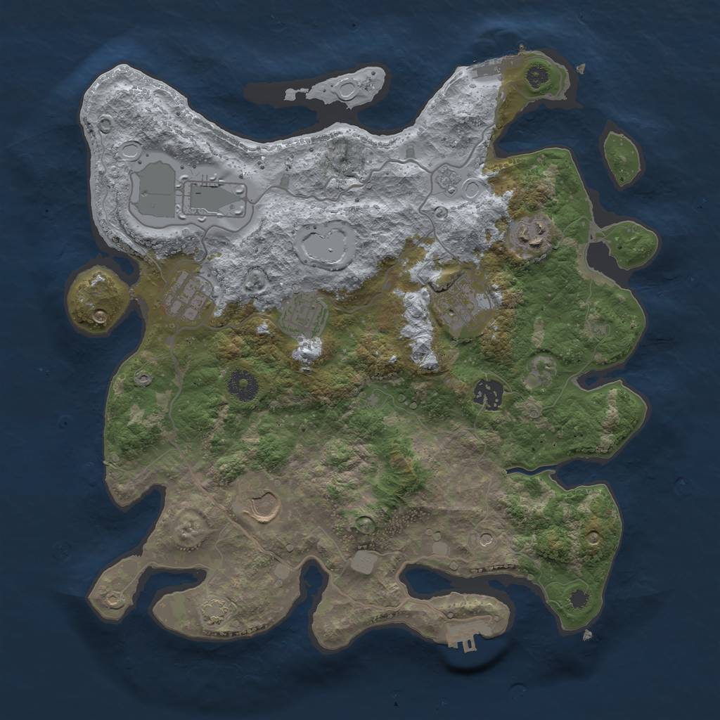 Rust Map: Procedural Map, Size: 3500, Seed: 5482839, 15 Monuments