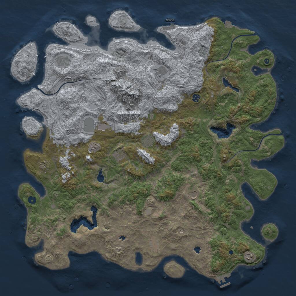 Rust Map: Procedural Map, Size: 5500, Seed: 865432156, 17 Monuments