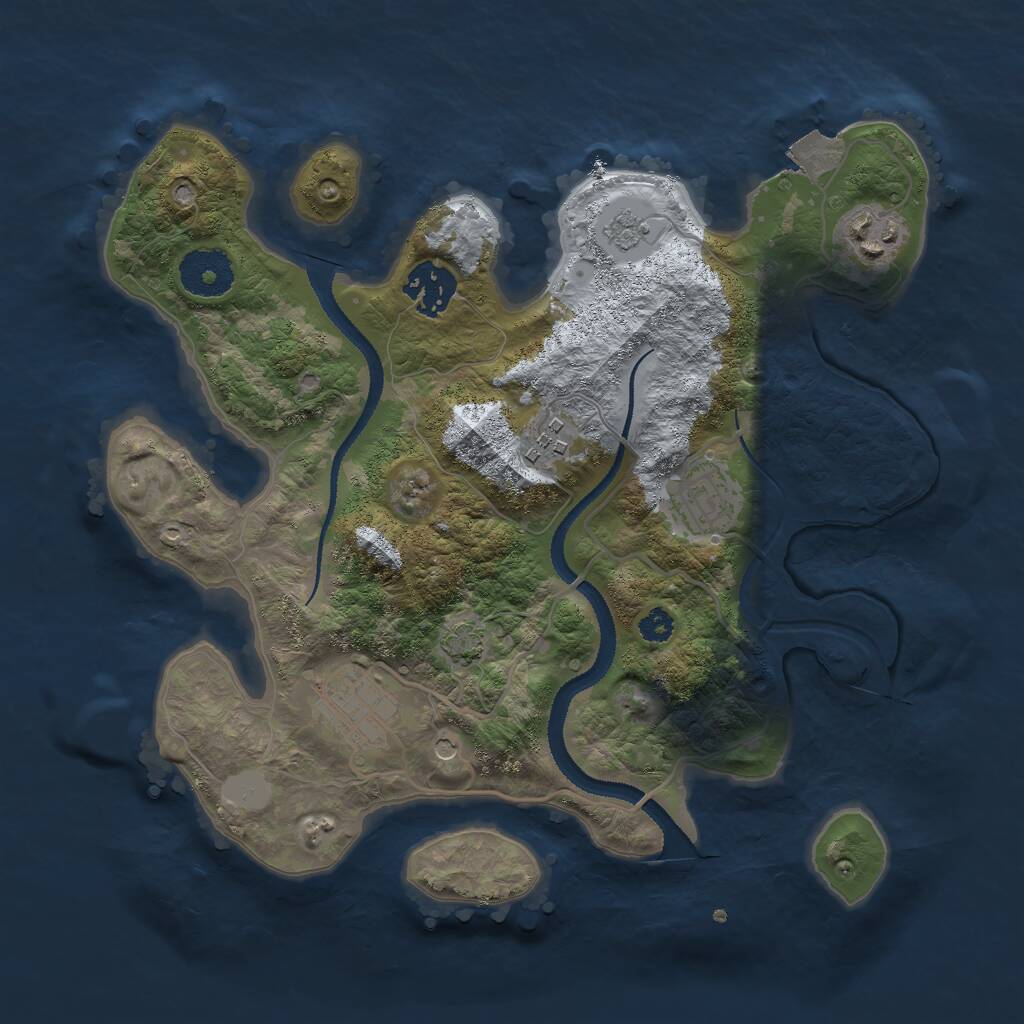 Rust Map: Procedural Map, Size: 3000, Seed: 1754916, 9 Monuments