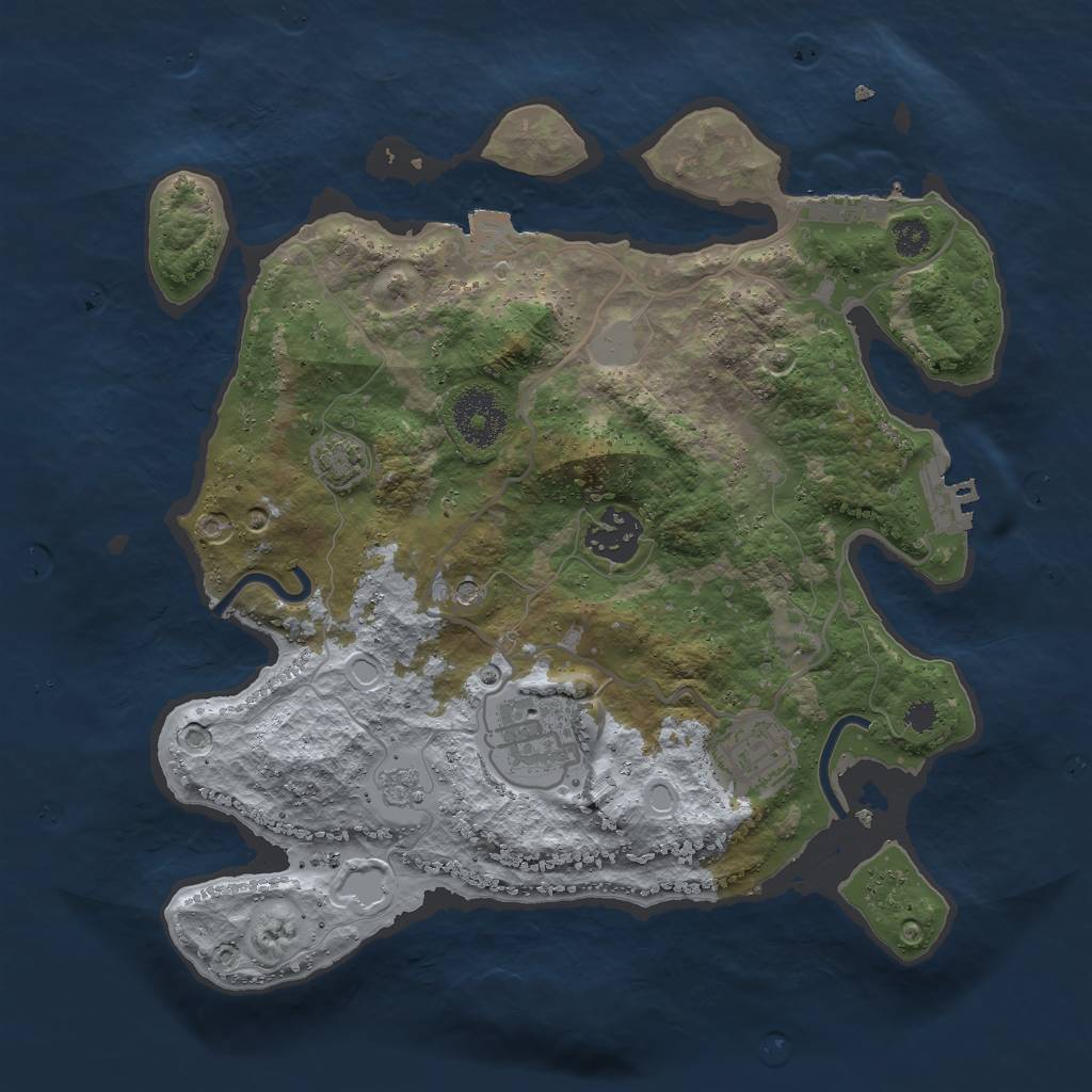 Rust Map: Procedural Map, Size: 3000, Seed: 7073, 11 Monuments