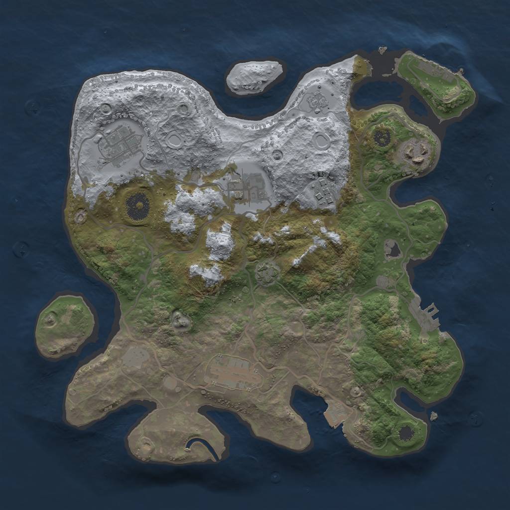Rust Map: Procedural Map, Size: 3000, Seed: 8169, 12 Monuments