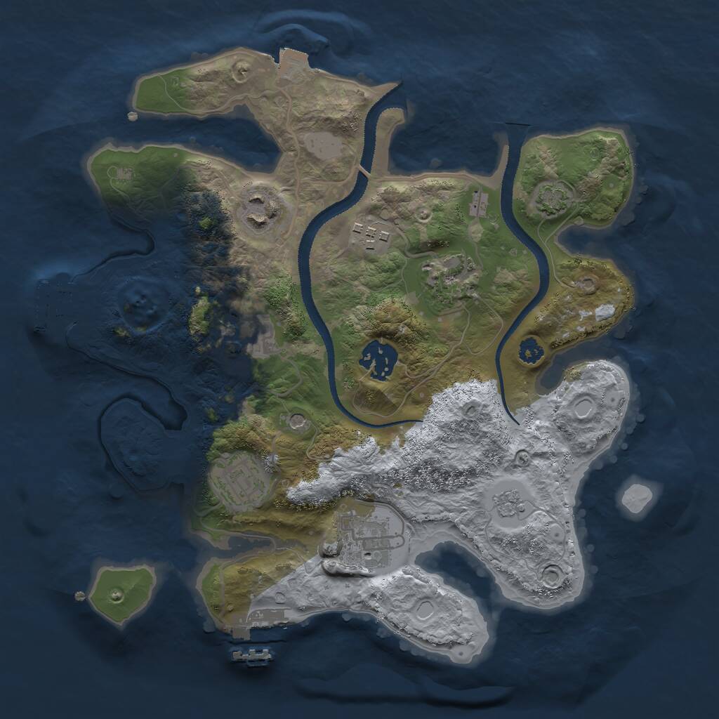 Rust Map: Procedural Map, Size: 2900, Seed: 84, 13 Monuments