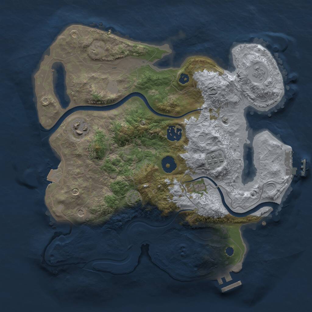 Rust Map: Procedural Map, Size: 3000, Seed: 31743, 9 Monuments
