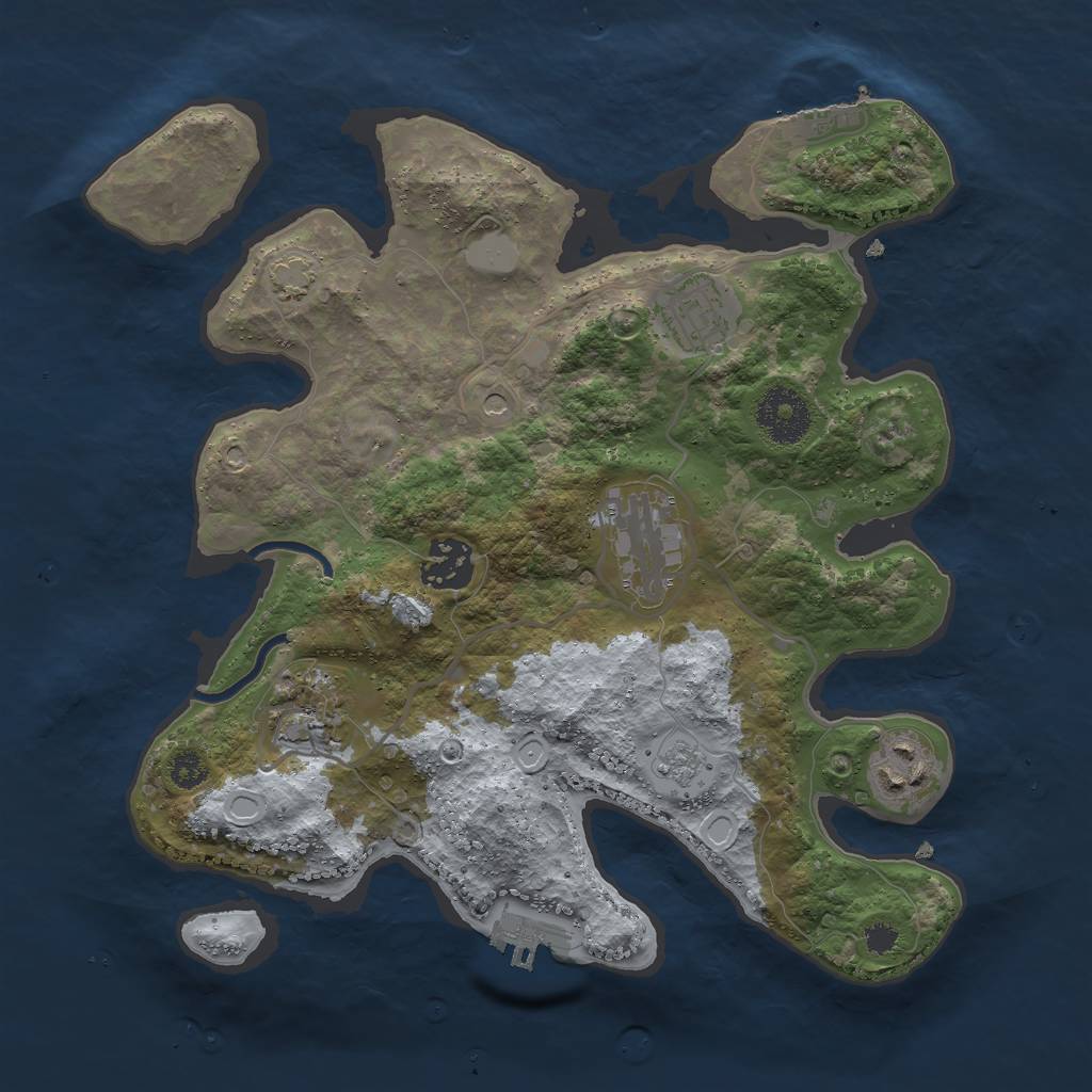 Rust Map: Procedural Map, Size: 3000, Seed: 29891, 13 Monuments