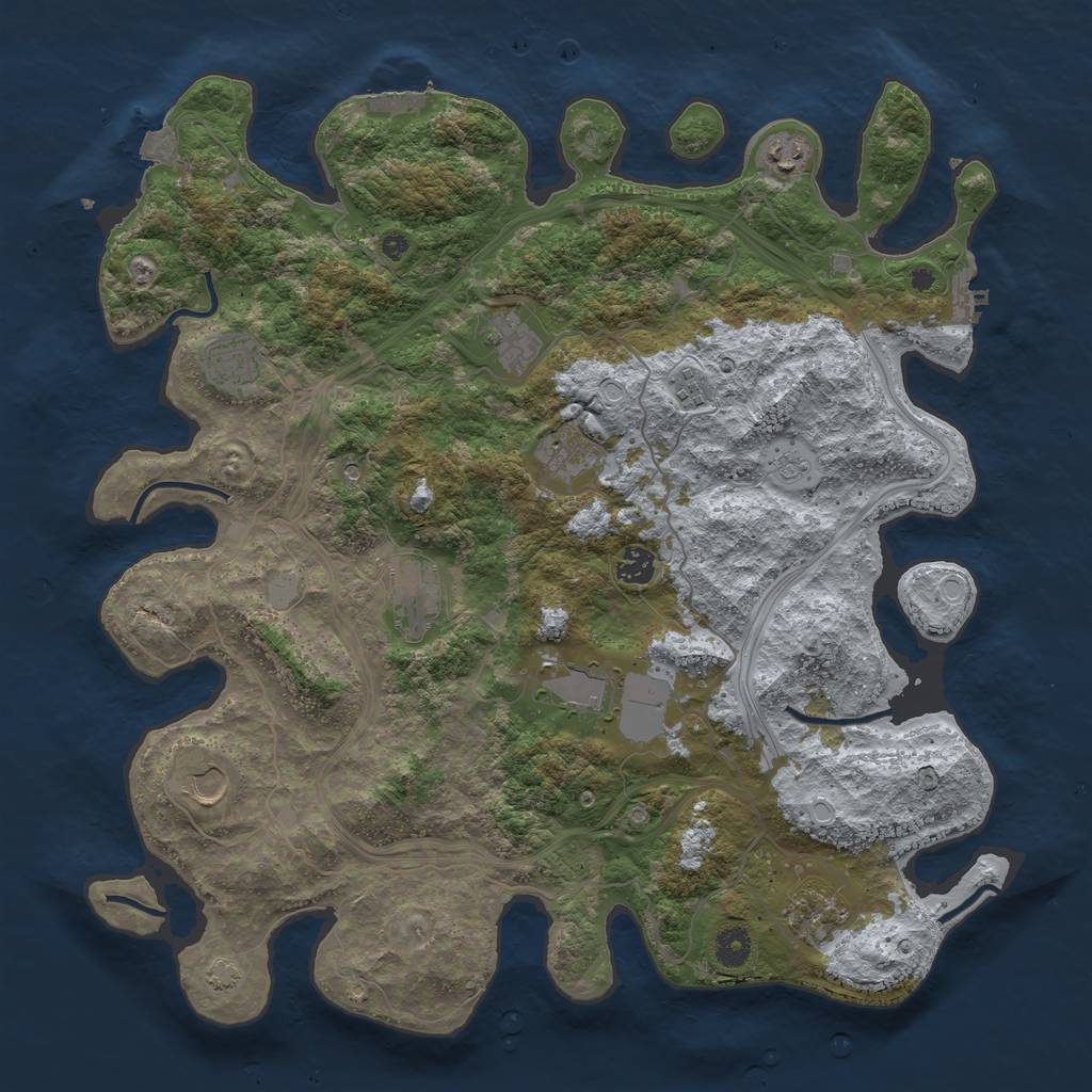 Rust Map: Procedural Map, Size: 4250, Seed: 773452511, 18 Monuments