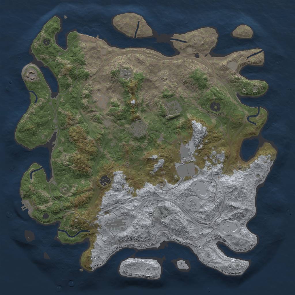 Rust Map: Procedural Map, Size: 4250, Seed: 20042023, 16 Monuments