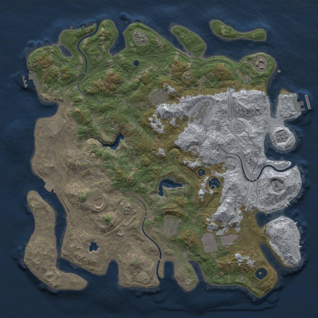 Rust Map: Procedural Map, Size: 4250, Seed: 215292, 14 Monuments