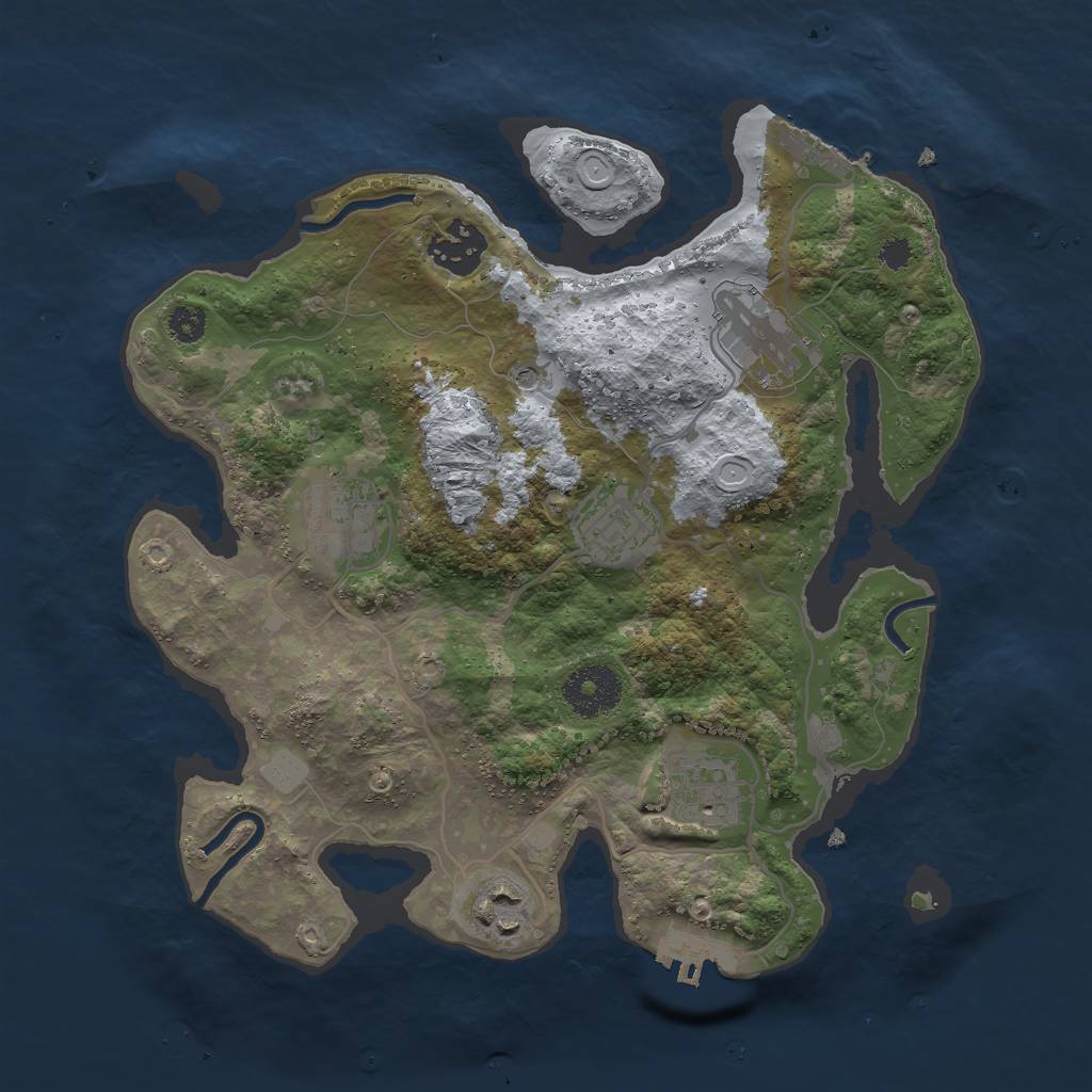 Rust Map: Procedural Map, Size: 3000, Seed: 57221052, 12 Monuments