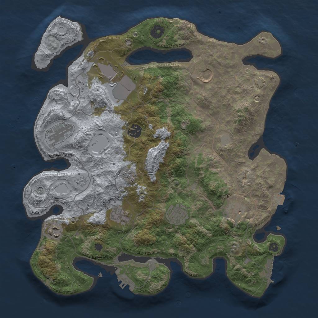 Rust Map: Procedural Map, Size: 3500, Seed: 973598200, 17 Monuments