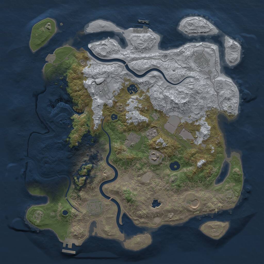 Rust Map: Procedural Map, Size: 4000, Seed: 921526309, 15 Monuments