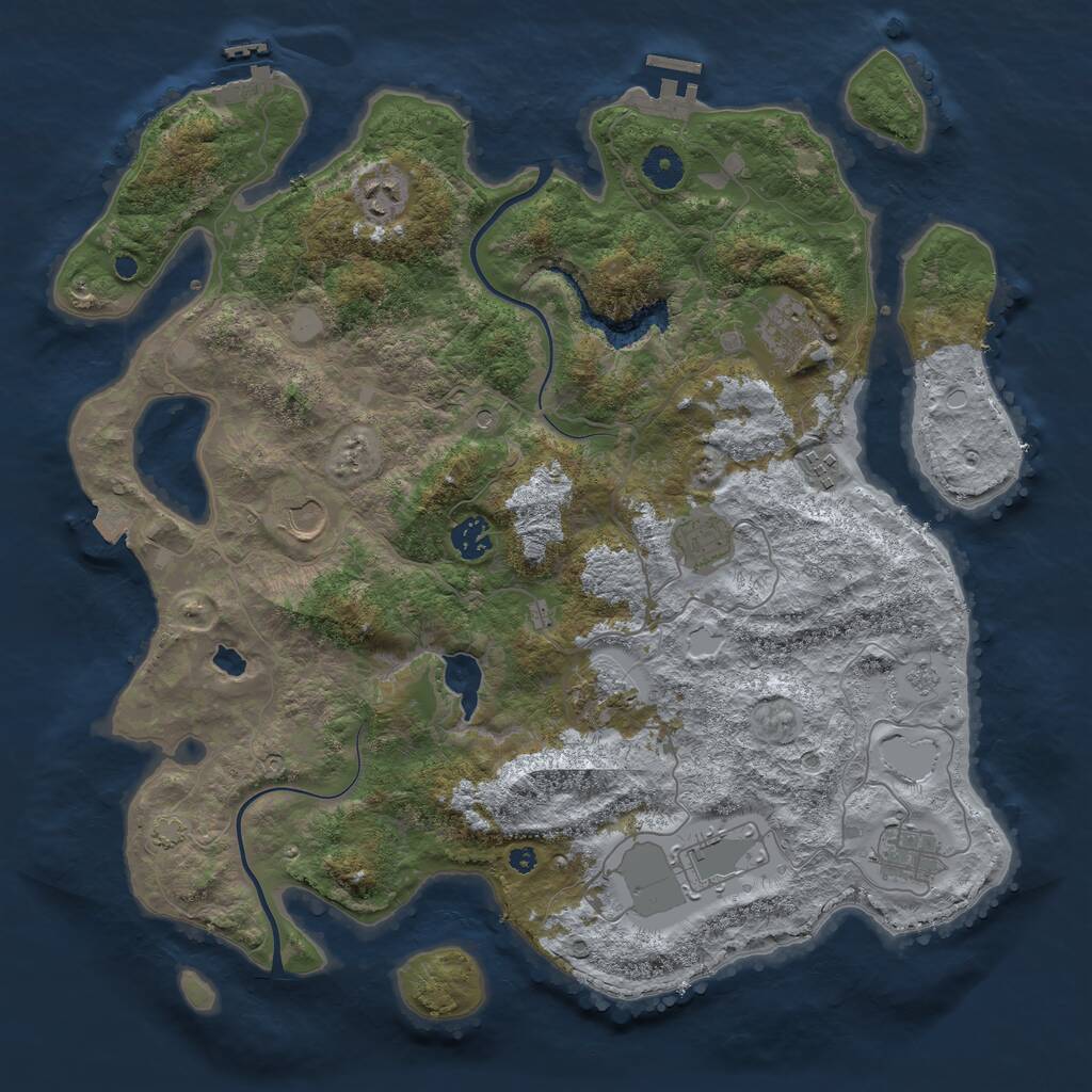 Rust Map: Procedural Map, Size: 4000, Seed: 661237143, 15 Monuments