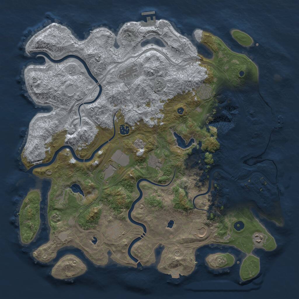 Rust Map: Procedural Map, Size: 4500, Seed: 514919055, 15 Monuments
