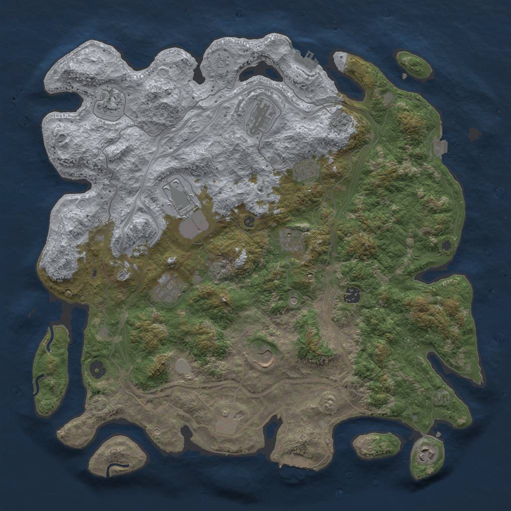 Rust Map: Procedural Map, Size: 4500, Seed: 514919055, 19 Monuments