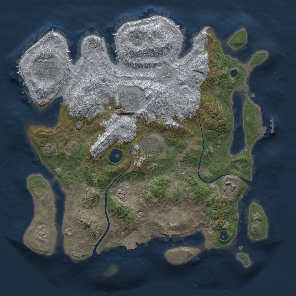 Rust Map: Procedural Map, Size: 3300, Seed: 1940780944, 10 Monuments