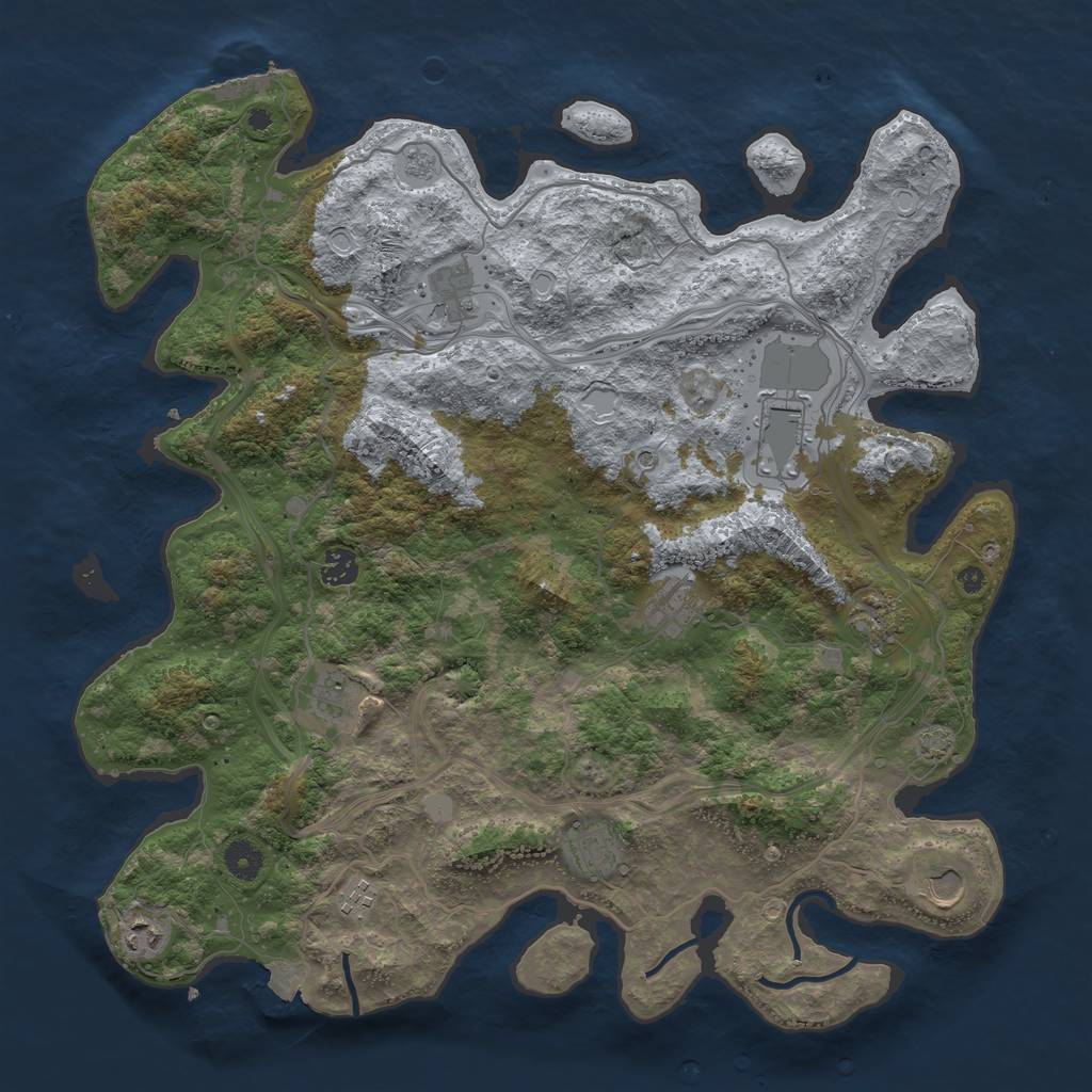 Rust Map: Procedural Map, Size: 4250, Seed: 648090761, 17 Monuments