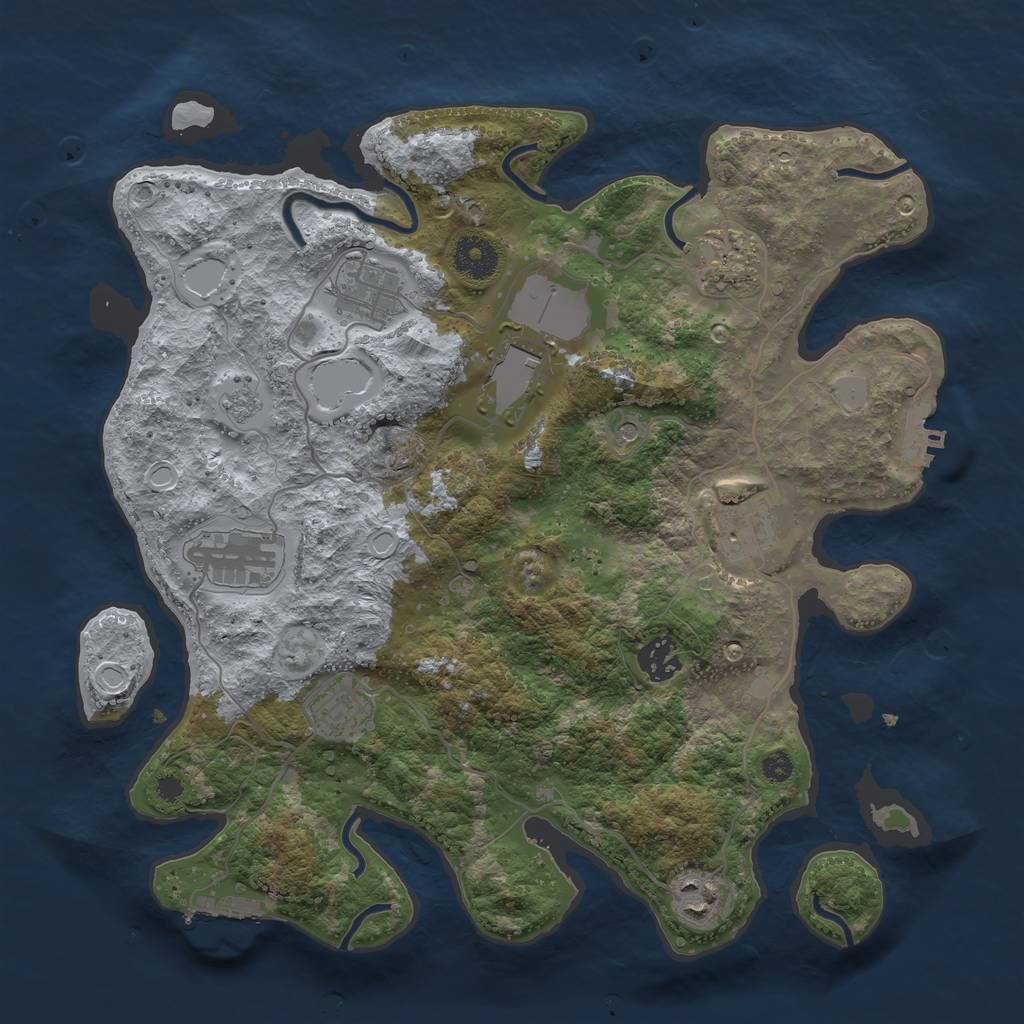 Rust Map: Procedural Map, Size: 3500, Seed: 1367600830, 15 Monuments