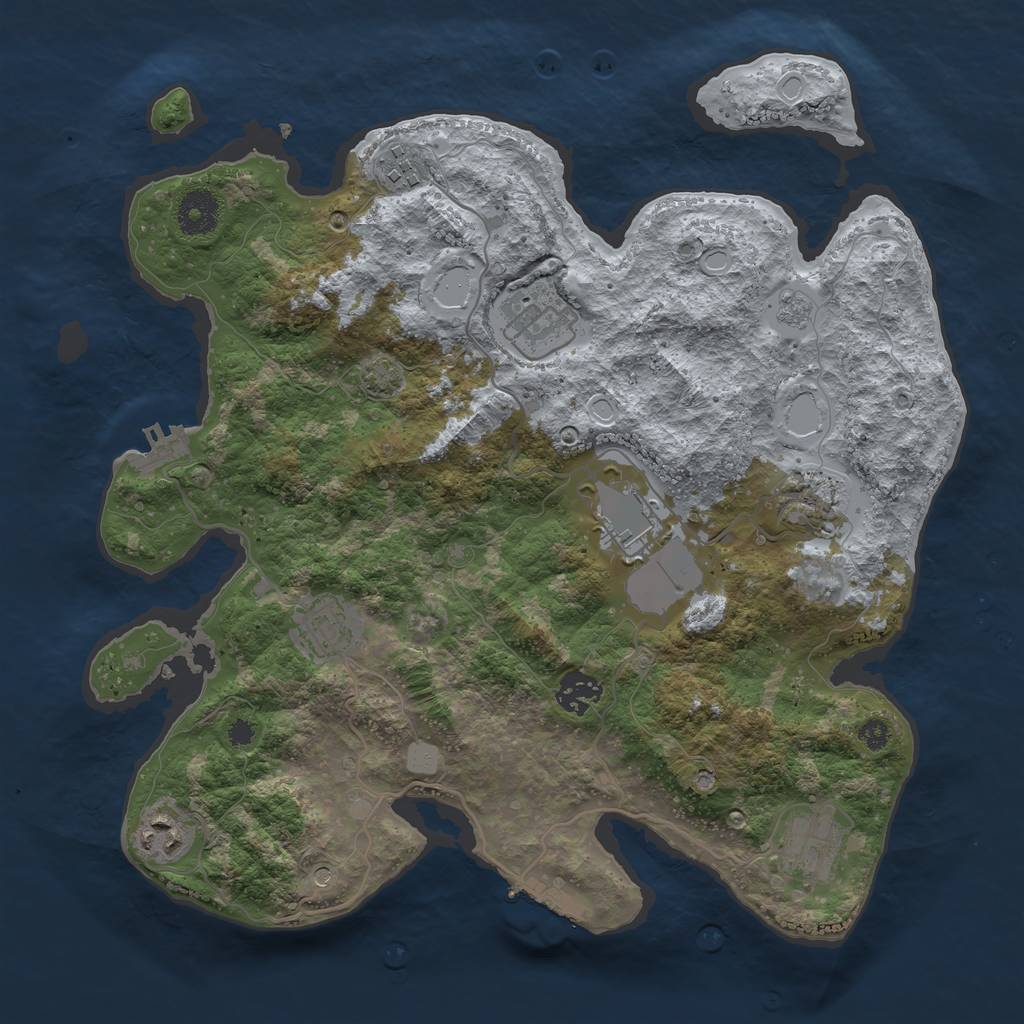 Rust Map: Procedural Map, Size: 3500, Seed: 2109170, 16 Monuments