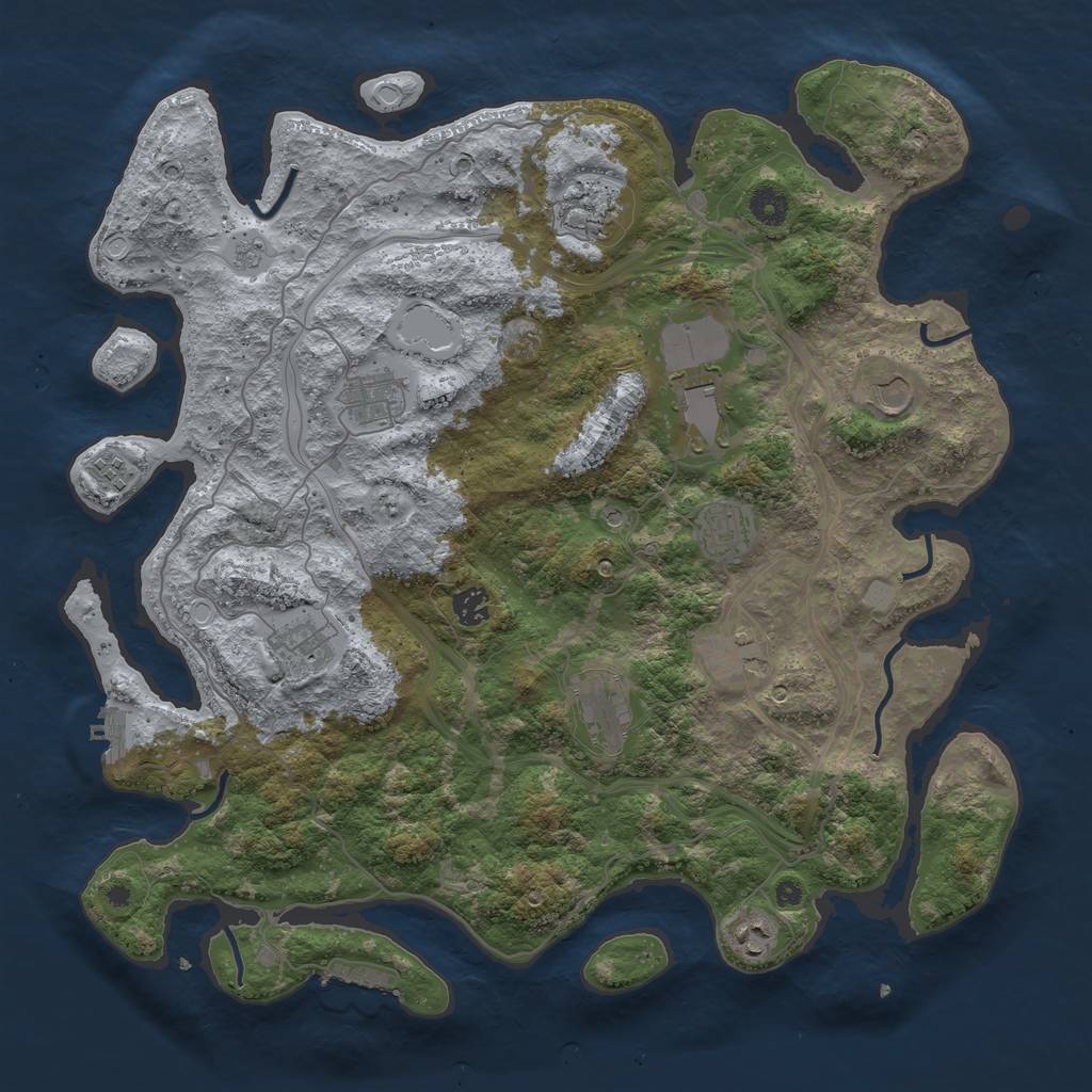Rust Map: Procedural Map, Size: 4250, Seed: 1574977766, 18 Monuments
