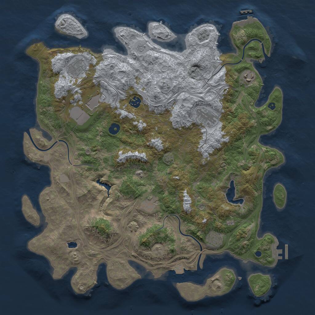 Rust Map: Procedural Map, Size: 4250, Seed: 38400926, 14 Monuments