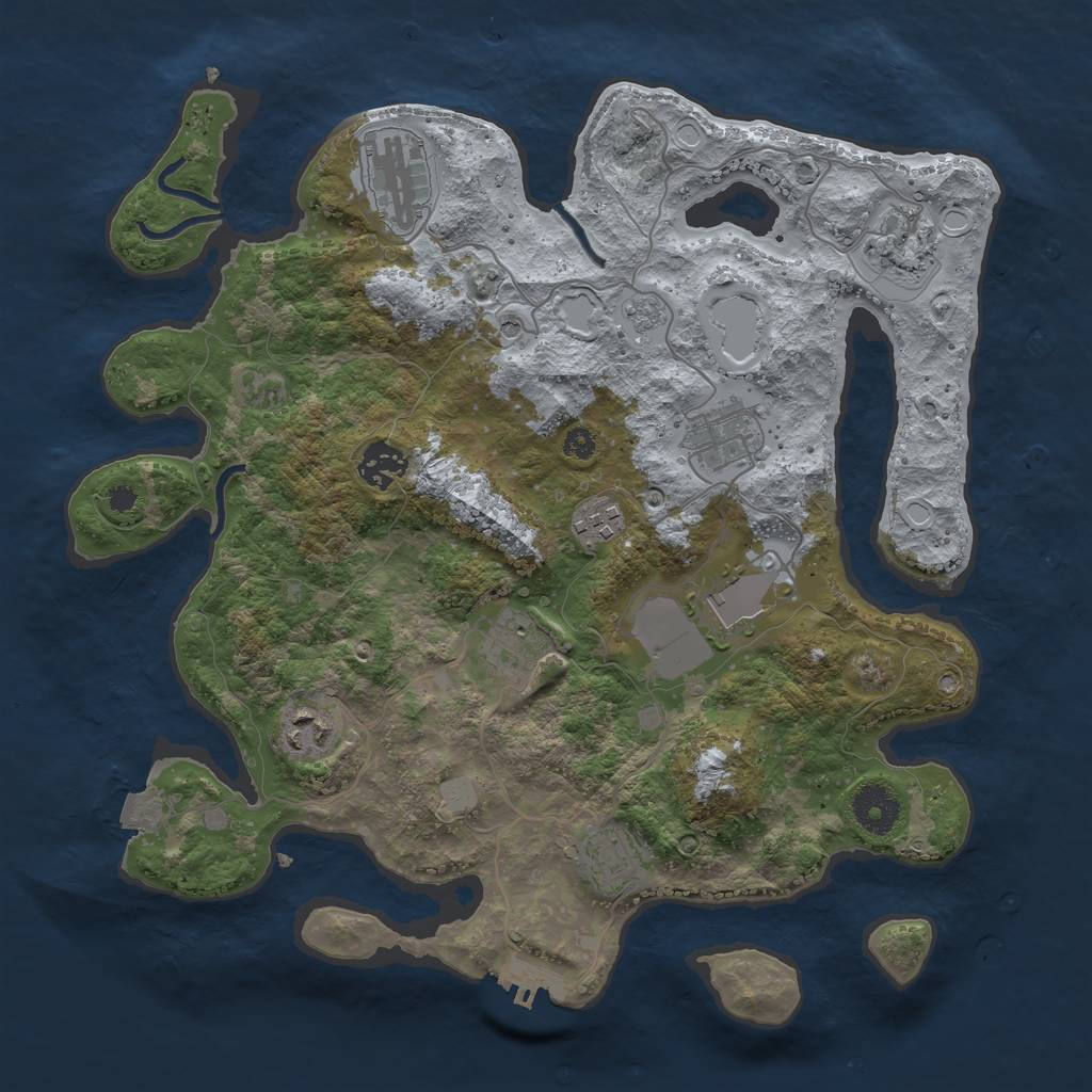 Rust Map: Procedural Map, Size: 3500, Seed: 221812621, 15 Monuments