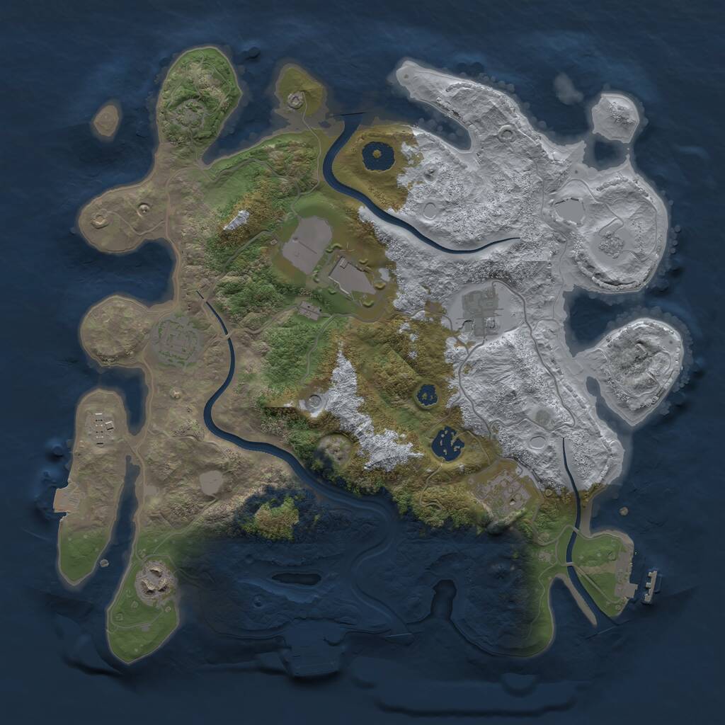 Rust Map: Procedural Map, Size: 3500, Seed: 111999, 13 Monuments