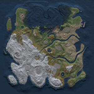 Thumbnail Rust Map: Procedural Map, Size: 3700, Seed: 30923548, 14 Monuments