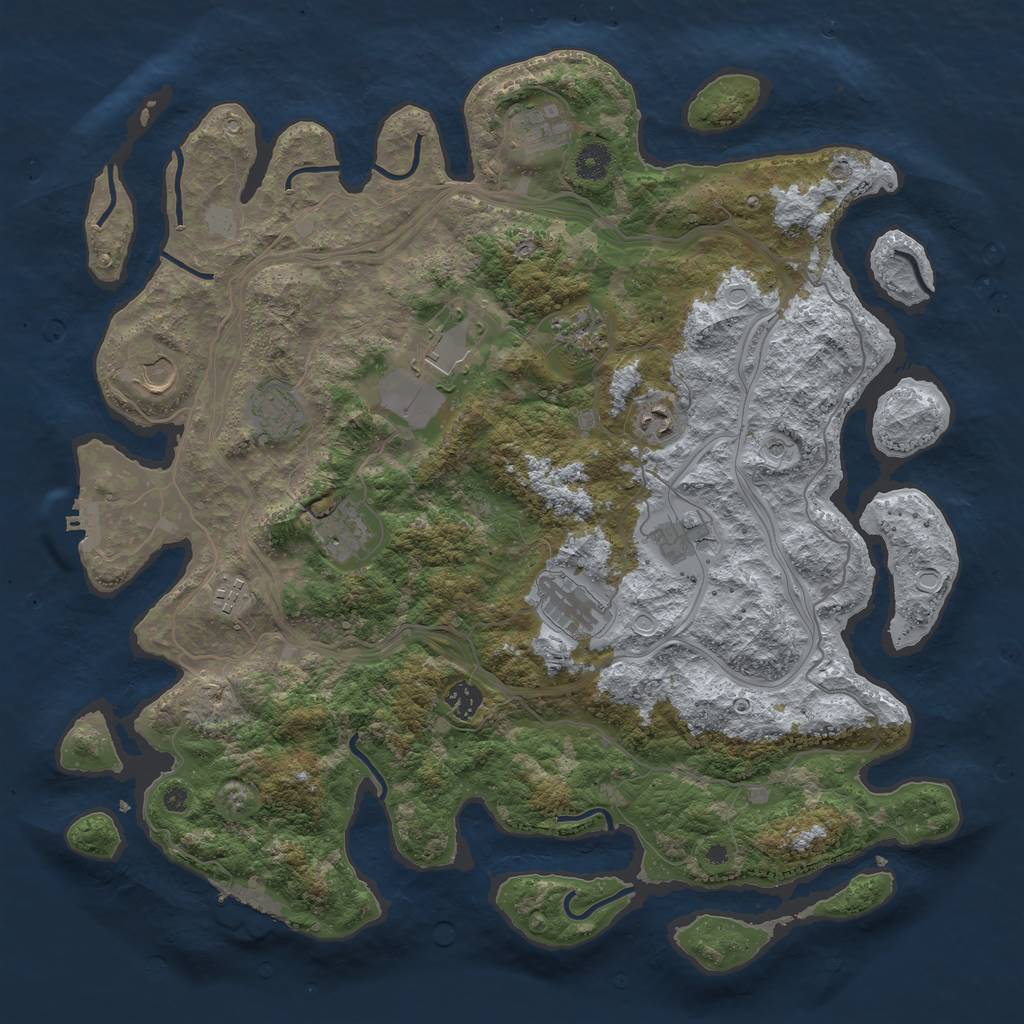 Rust Map: Procedural Map, Size: 4250, Seed: 1097613706, 17 Monuments
