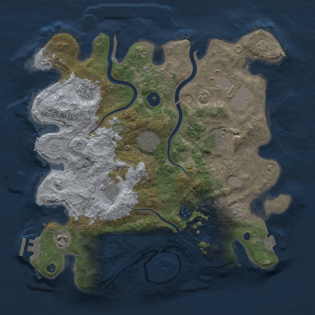 Rust Map: Procedural Map, Size: 3500, Seed: 1436859577, 13 Monuments