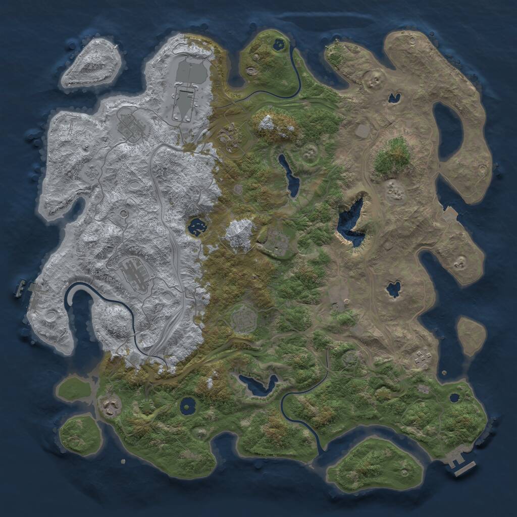 Rust Map: Procedural Map, Size: 4500, Seed: 862237407, 16 Monuments