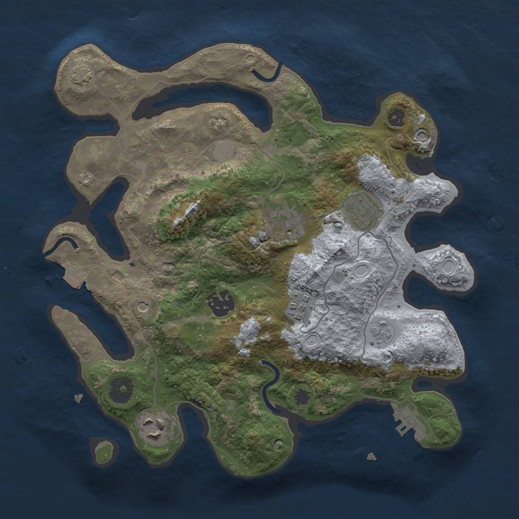 Rust Map: Procedural Map, Size: 3000, Seed: 1559981295, 12 Monuments