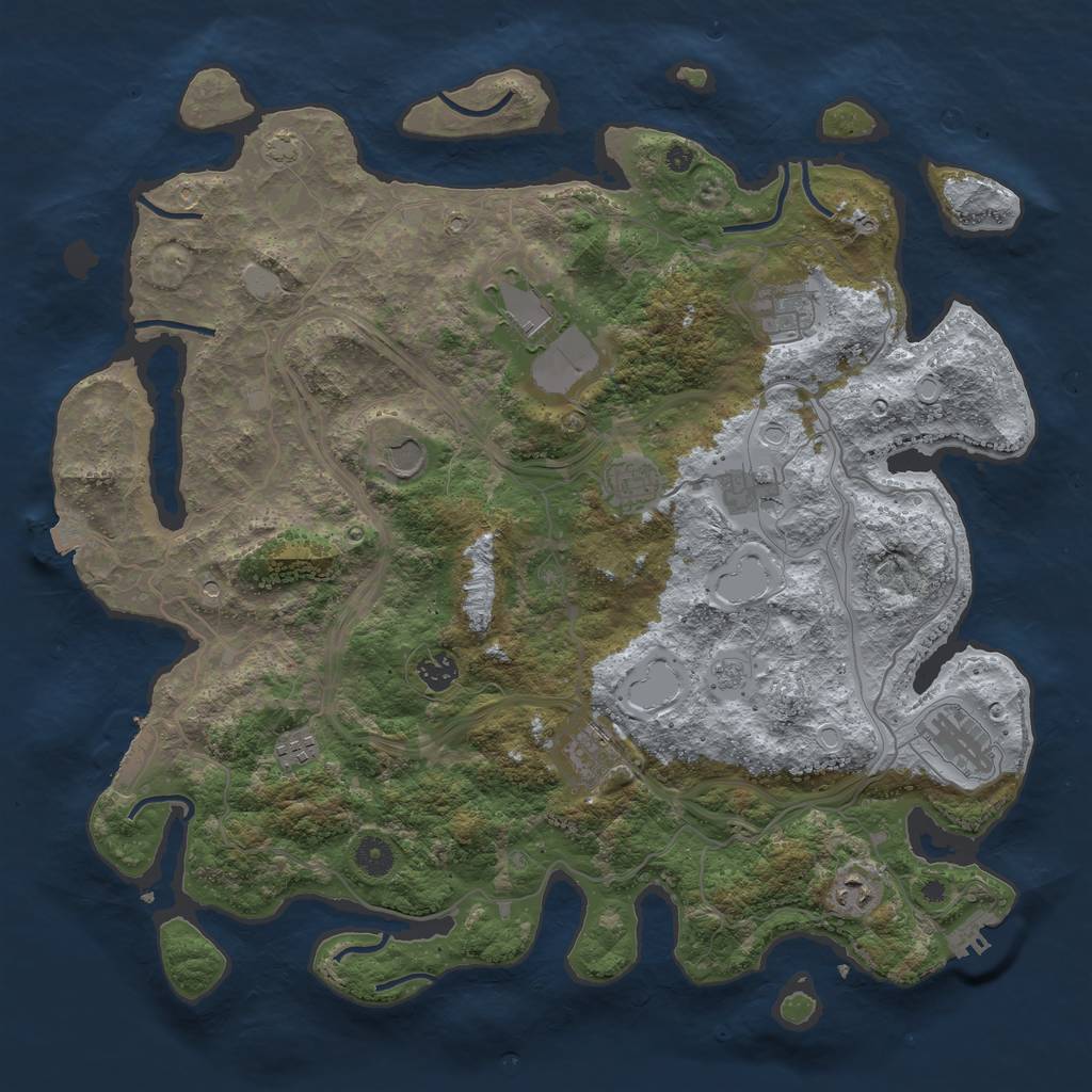 Rust Map: Procedural Map, Size: 4250, Seed: 37126671, 18 Monuments