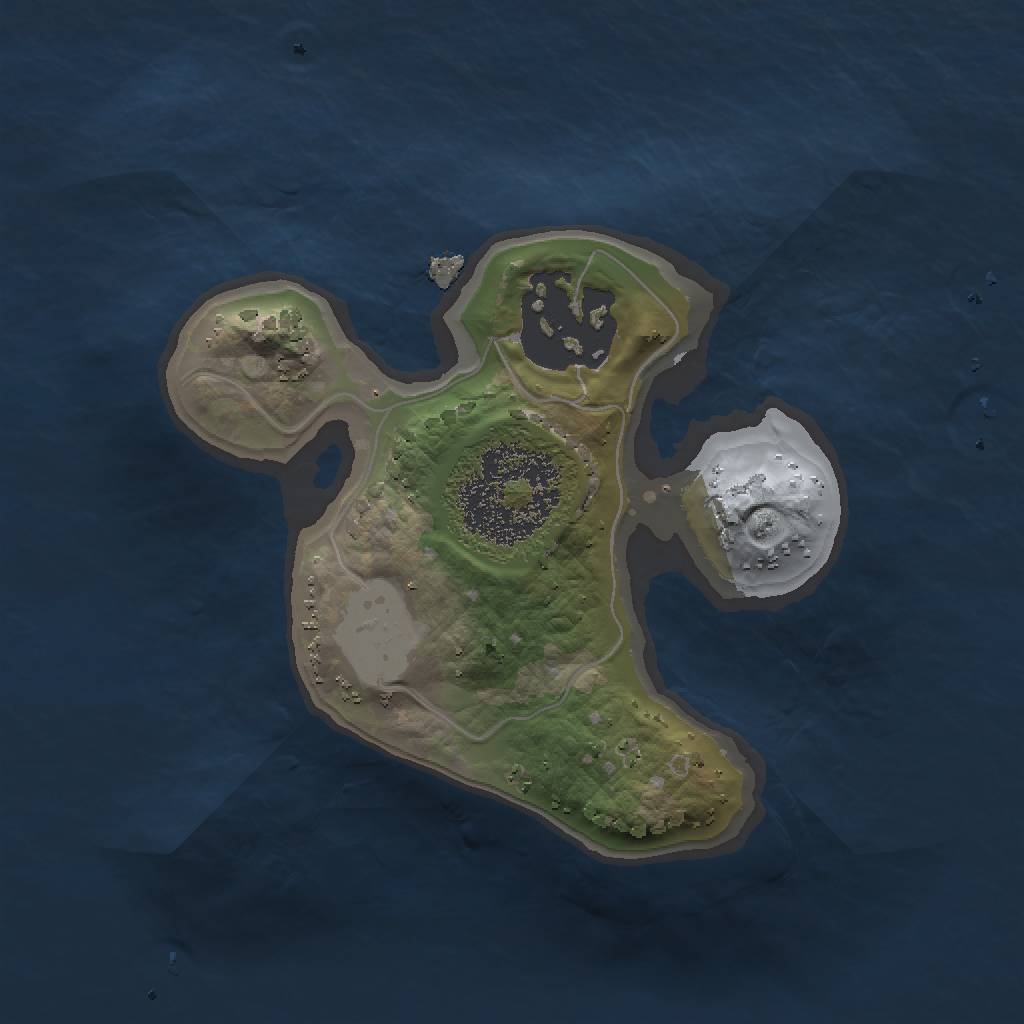 Rust Map: Procedural Map, Size: 1500, Seed: 115423, 4 Monuments