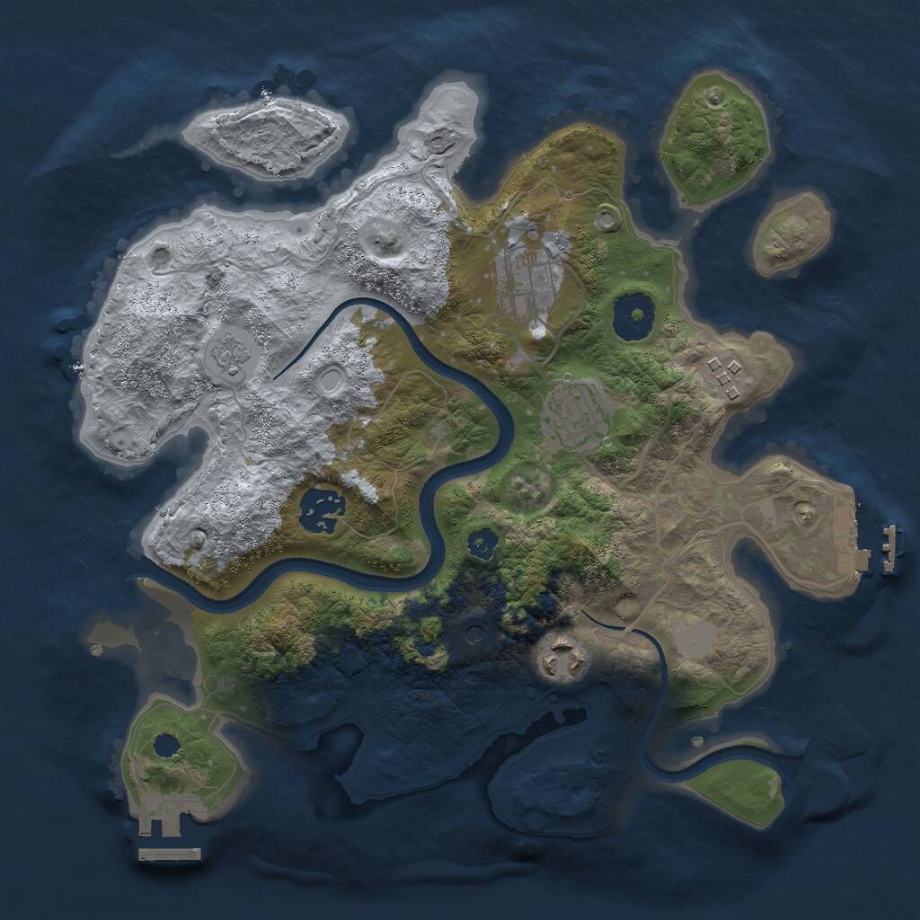Rust Map: Procedural Map, Size: 3000, Seed: 13094, 10 Monuments