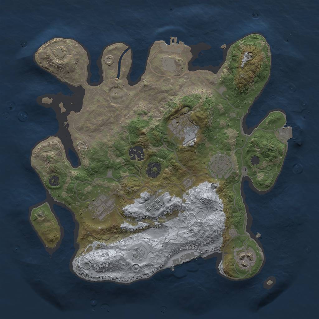 Rust Map: Procedural Map, Size: 3000, Seed: 8387, 13 Monuments
